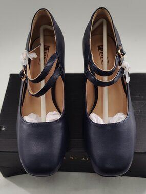 Idifu Mary Jane Heels Navy Blue Sz 8.5 P#767@CMK
